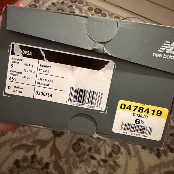 New Balance White and Navy Athletic Shoes - Picture 4 of 4